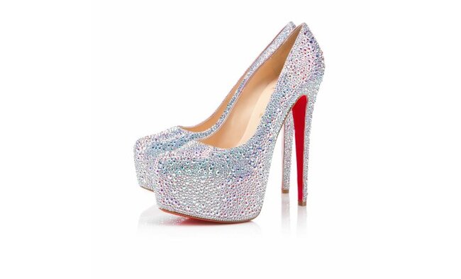 Heels, Rhinestone high Silver heels