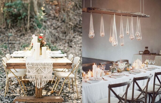 mesas de boda macrame