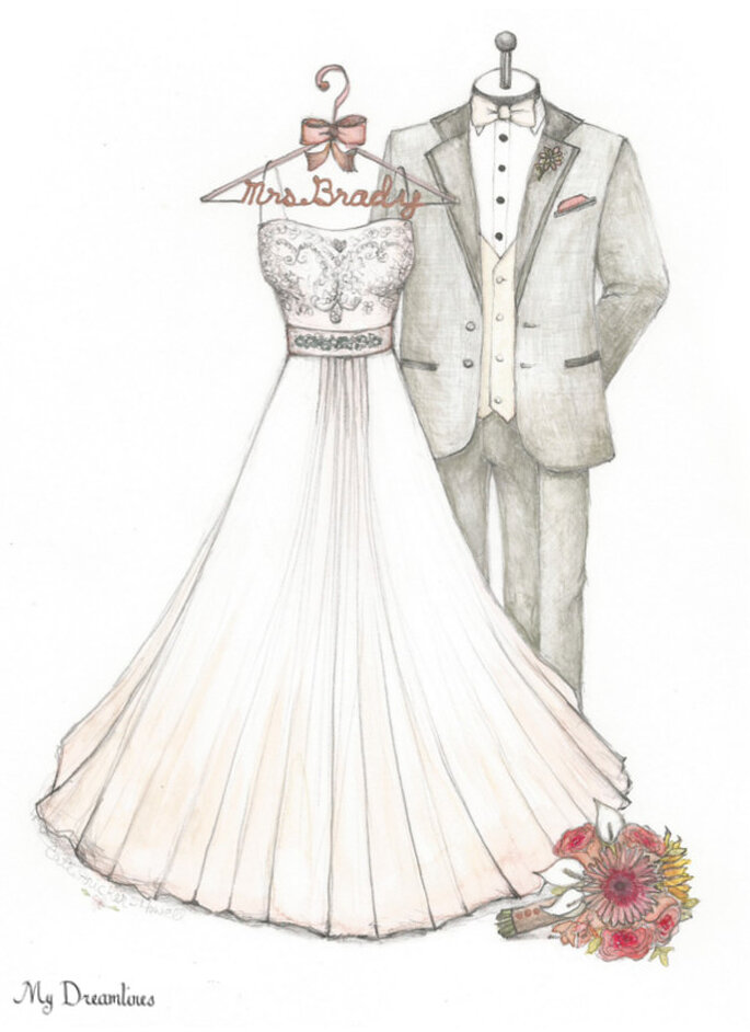 My Dreamlines Wedding Dress Sketch  A Never before 